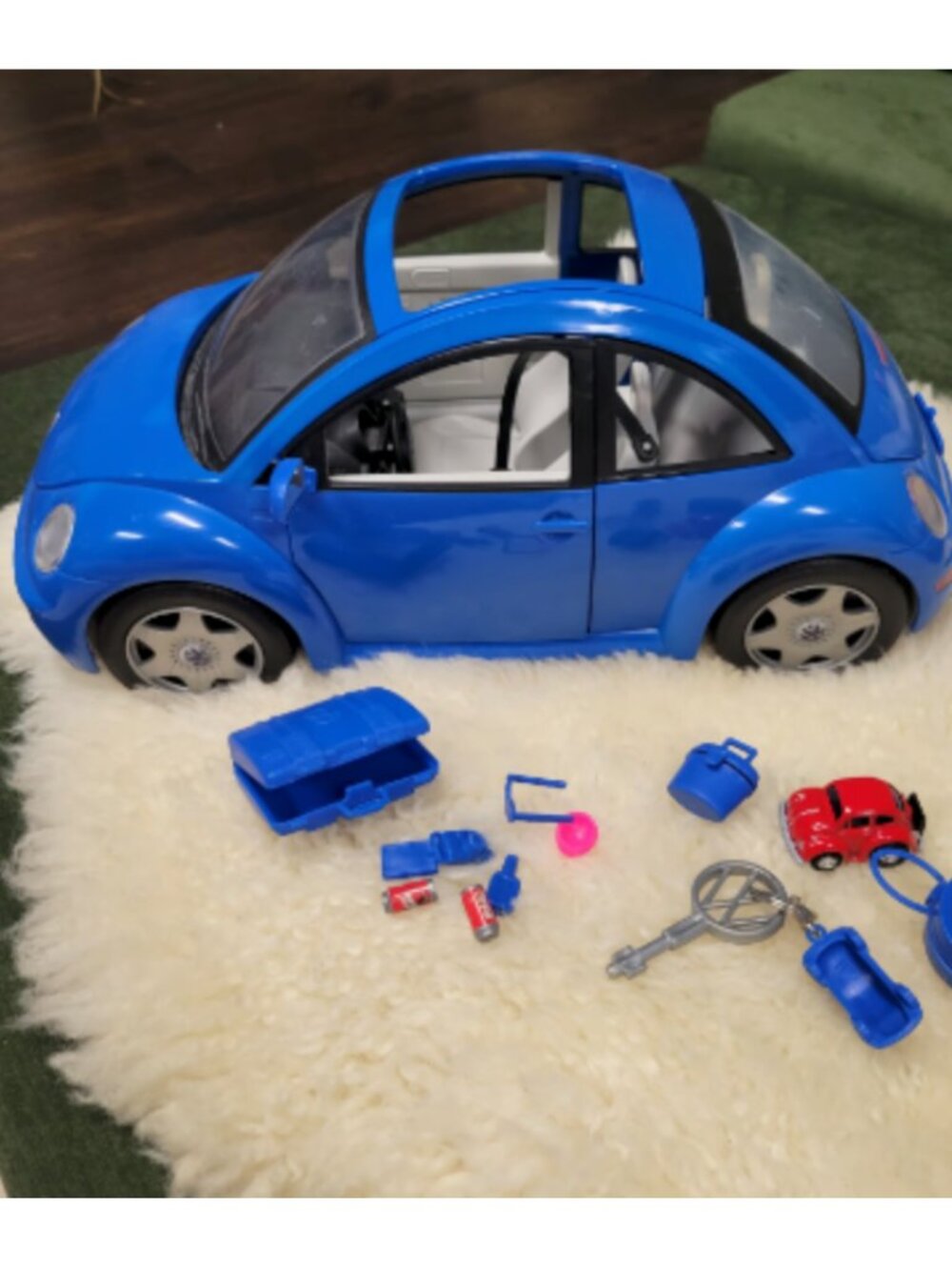 Vintage y2k barbie volkswagen beetle blue Barbie car